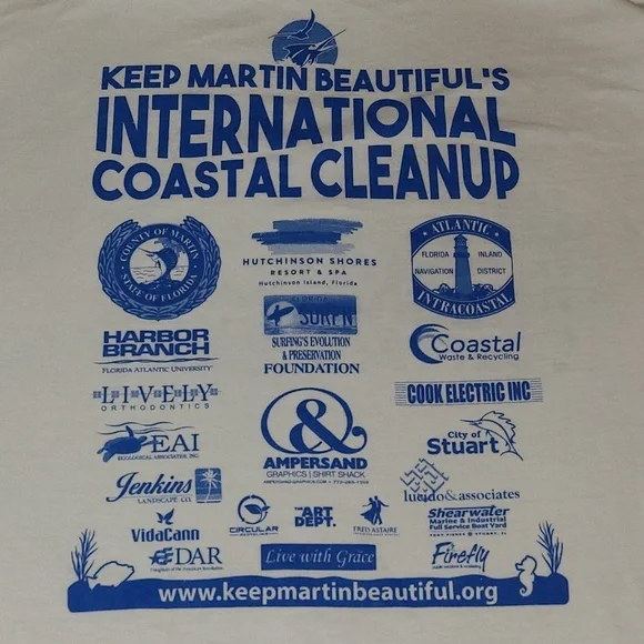 Gildan Unisex White Short Sleeve Tshirt Blue Martin County Coastal Florida XL - Picture 9 of 9